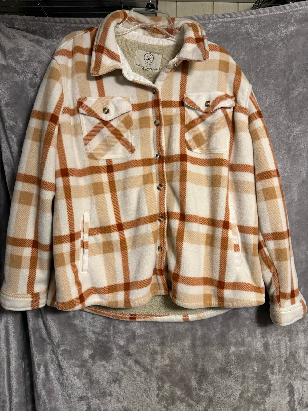 Sage Collective Plaid Fleece Sherpa Lined Jacket